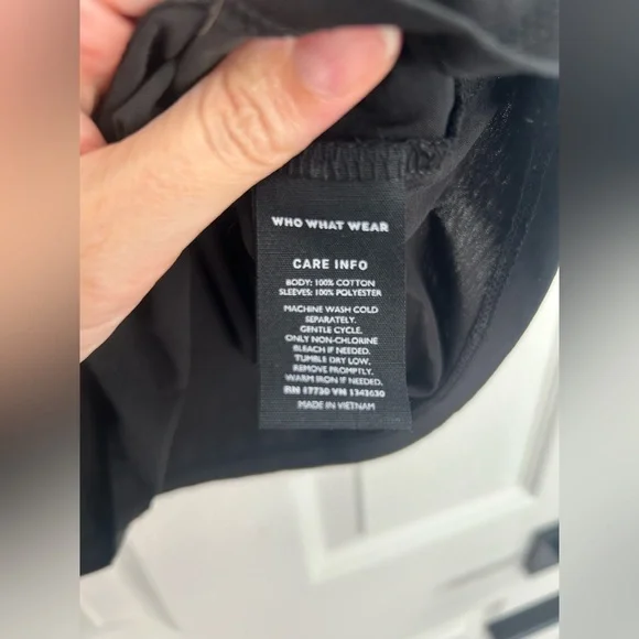 Who What Wear Black Puff Sleeve Blouse - Picture 4 of 7